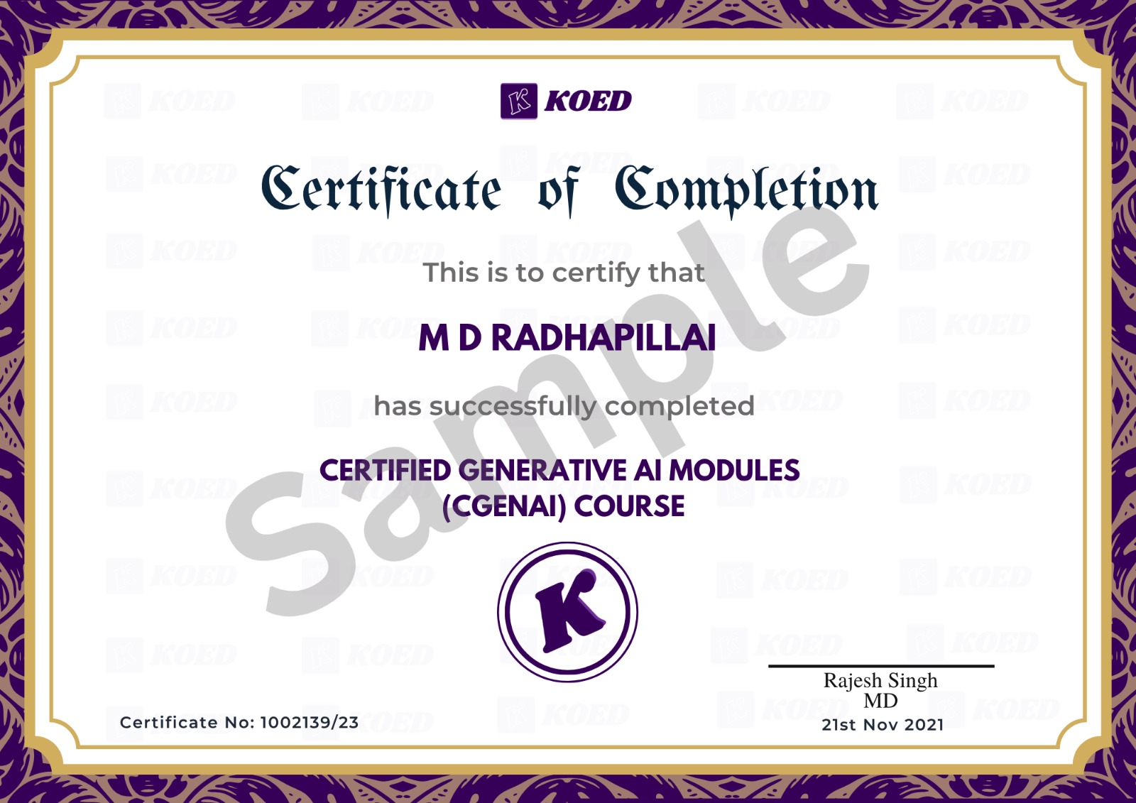 Certificate